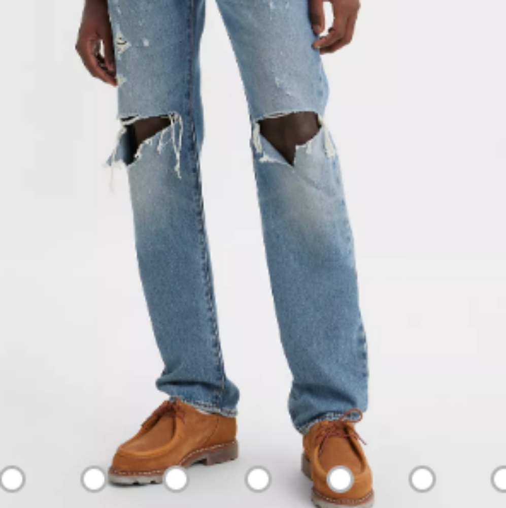 Levi's 501 Mens button fly knee whole jeans